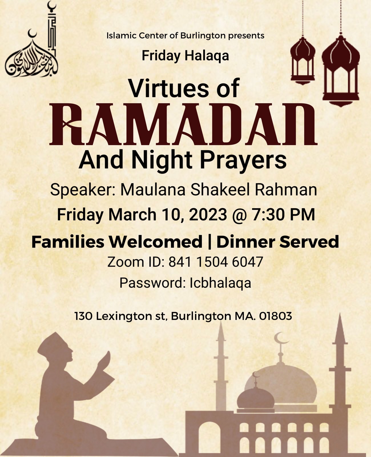 Virtues Of Ramadan And Night Prayers Islamic Center Of Burlington 6148